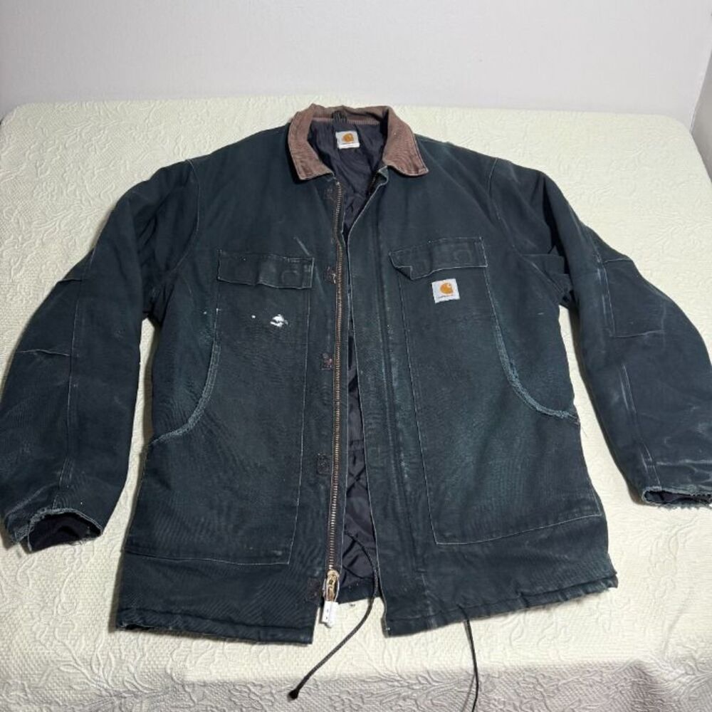 Vintage Carhartt Distressed Arctic Quilt Lined Traditional Duck Coat Size 2XL